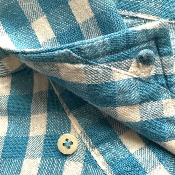 Robert Graham Shirt Mens Large Blue Gingham Classic Fit Long Sleeve Button Down - Picture 7 of 12